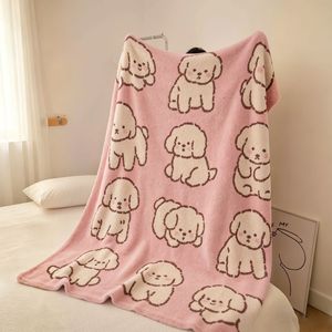 Couverture en flanelle personnalisée avec impression de chiens mignons, couverture de canapé, couverture de sieste, super douce, lavable en machine, pour chambre à coucher, salon - Product Image 1
