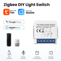 XZJ Home Intelligent 1CH Tuya Zigbee Module de commutateur Interrupteur de lumière en mothide pour système domestique intelligent Max. Courant 16A