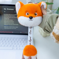 Pendentif Kawaii en peluche série animaux, porte-monnaie mignon Teckel, porte-clés personnalisé en peluche extensible Ours Renard, jouets poupées