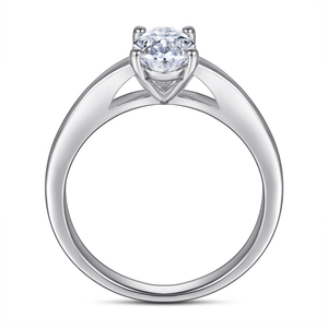 Anelli solitario classici taglio ovale placcato rodio spesso placcato oro 18 carati anello di fidanzamento in argento Sterling 925 - Product Image 3
