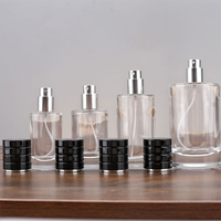 Botella de Perfume de Vidrio con Atomizador de Aluminio, 20ml 30ml 50ml 100ml, Recargable, a Prueba de Fugas, con Logotipo Personalizable