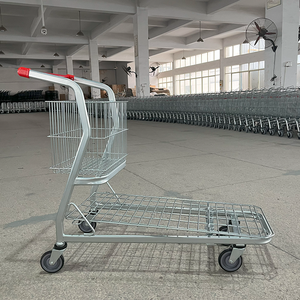Carrito de Compras Resistente de Malla Metálica Galvanizada, Apilable, <span class=keywords><strong>para</strong></span> Supermercado, con Asiento <span class=keywords><strong>para</strong></span> Bebé y Cesta - Product Image 2