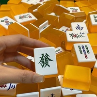 Mahjong américain et chinois en acrylique orange, pliable, portable, résistant à l'eau, gravé sur mesure, de luxe, nouveauté, vente chaude