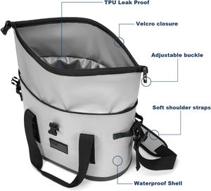 Large Welded Soft Portable Cooler with Wide Mouth Opening Insulated and Leak-Proof - Product Image 4