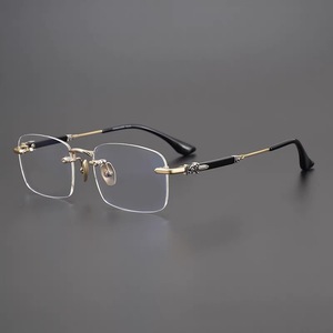 Nouvelles <span class=keywords><strong>lunettes</strong></span> de lecture rétro sans monture pour hommes, de style professionnel, haute définition, avec protection contre la lumière bleue et monture carrée - Product Image 4