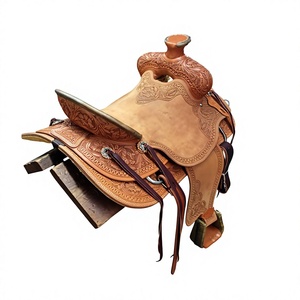 Achetez la dernière selle de cheval personnalisable, de qualité supérieure, en cuir véritable, style anglais australien, pour la course. - Product Image 1