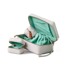 Sacs à cosmétiques en cuir de luxe personnalisés, mallette de rangement pour organisateur de maquillage de voyage