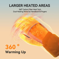 Gants de ski chauffants pour l'hiver, à doigts entiers, chauffants au dos de la main, microfibre auto-chauffante, écran tactile, batterie 4000 mAh, coupe-vent, amovibles