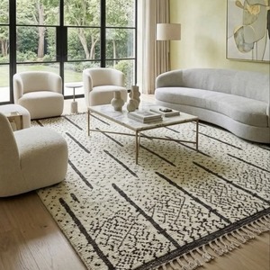 Zebra Style Contemporary Handknotted Wool Rug Handmade Flat Pile Rectangle Living <b>Room</b> Decor - Product Image 3