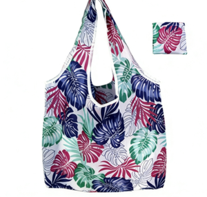 Bolsa de Compras de Tela Floral de Poliéster Ecológica Plegable para Regalos Publicitarios al por Mayor - Product Image 6