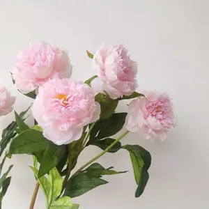 Wholesale Silk Peony Artificial Flowers Rose Bouquet 18 Heads White Roses Artificial Flower