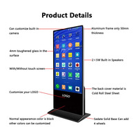 Pantallas y Señalización Digital con Soporte de Pie, Kiosco con Pantalla Táctil IPS Android WIFI, Reproductores de Publicidad Inteligente LCD FHD para Interiores