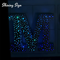 Letras Luminosas RGB LED Personalizadas para Exteriores con Logotipo de Empresa, Iluminación Translúcida, Letras Estrelladas para Publicidad Exterior