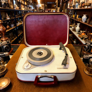 Nuovo Design: Custodia <span class=keywords><strong>Portatile</strong></span> per Giradischi Retrò con Maniglia, Grammofono per <span class=keywords><strong>Cassette</strong></span> e Dischi in Vinile - Product Image 2