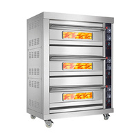 Nouveau four de boulangerie électrique commercial 3 niveaux 6 plateaux grande capacité design encastrable chauffage uniforme pour la cuisson de pizzas, pains et pâtes