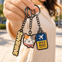 Porte-clés en métal personnalisé en gros, forme sur mesure, logo en émail souple, cadeau promotionnel pour événements, souvenir d'entreprise, cadeau publicitaire