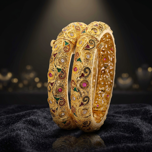 Gold Plated Forming <b>Bangles</b>, Wedding, Gift for Women, Traditional & Special Occasion, <b>Copper</b> & Brass Chapado En Oro Oro Laminado - Product Image 3