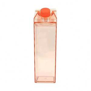 Botella de Agua de Plástico Transparente de 17 Onzas con Tapa, Contenedor de Jugo Cuadrado Portátil para Deportes al Aire Libre, Viajes, Campamentos y Fiestas - Product Image 1