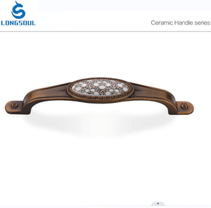 Классическая деревянная мебель антикварная латунная кухонная дверная Выдвижная мебельная керамическая ручка ручки - Product Image 3