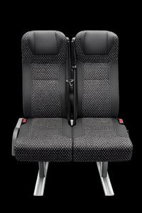 Siège double inclinable universel pour bus avec tablette intégrée et poignée de maintien pour autocar - Product Image 4