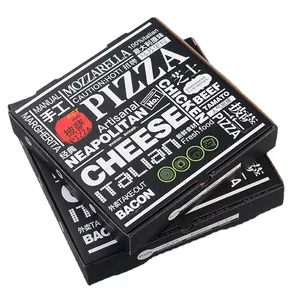 10 אינץ קראפט נייר גלי פיצה קרטון הדפסת אריזות מזון takeaway אריזת קופסא פיצה