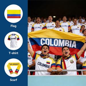 Bandera de Fútbol de Gahumi 2026 para Fanáticos de Canadá, México, Estados Unidos y Colombia, Proveedor Chino, Nueva Bandera Nacional Personalizada de Poliéster de 3x5 - Product Image 1
