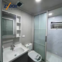 Casa Contenedor Expandible ZYBOX de 20 pies/40 pies con Techo Plano, Acabado Madera, Casa Modular Prefabricada de 2 Dormitorios para Alojamiento de Trabajadores