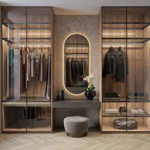 Ensemble de meubles de chambre à coucher contemporains en aluminium et bois 2024, armoire sur mesure, dressing, vestiaire - Product Image 3