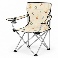 Chaise de camping en gros pour événements en plein air avec porte-gobelet latéral et logo et motif personnalisés pour soirées autour du feu de camp