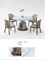 Nuevos Diseños de Mesa de Comedor Redonda Extensible con Centro Giratorio, Tablero de Mármol, Estilo Moderno, 6 Plazas, para Hogar y Hotel