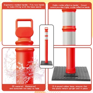 Bolardo anticorrosión <span class=keywords><strong>T</strong></span>-<span class=keywords><strong>Top</strong></span>, canalizador de tráfico de plástico, delineador de conos, poste para un control de tráfico efectivo - Product Image 3