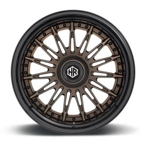 Nuevas llantas HRW FORGED de aleación de aluminio con diseño cóncavo, multirradio, fibra de carbono, ancho 8J, patrón de pernos 5x4.5, acabado plateado. - Product Image 2