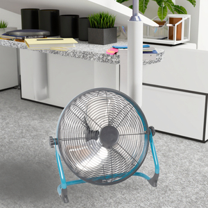 Ventilateur de sol métallique oscillant à 3 vitesses, 12 pouces, avec batterie détachable et recharge solaire, portable pour camping et pique-nique en extérieur - Product Image 4