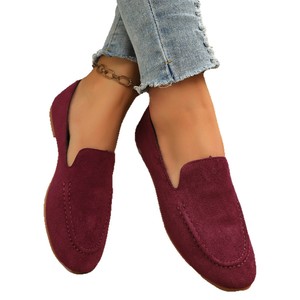 Mocassins plats à bout rond en daim pour femme, grande taille, <span class=keywords><strong>style</strong></span> décontracté et polyvalent, chaussures légères en tissu, pour l'export. - Product Image 5