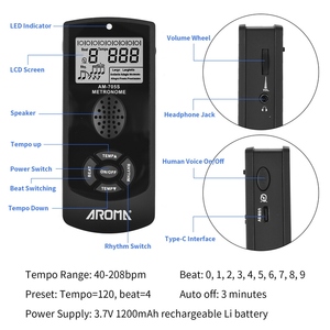 <span class=keywords><strong>Métronome</strong></span> <span class=keywords><strong>électronique</strong></span> numérique AROMA avec écran LCD de 2,2 pouces, <span class=keywords><strong>métronome</strong></span> <span class=keywords><strong>électronique</strong></span> universel - Product Image 2