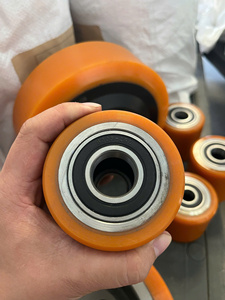 Robust Orange PU and Stainless Steel Iron Core Caster Wheel and Roller Kit 4 5 6 8 Inch for <b>Material</b> <b>Handling</b> Equipment - Product Image 6
