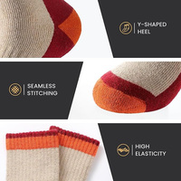 Chaussettes en tricot à effet thermique pour femmes en laine mérinos personnalisées de haute qualité Crew Anti-Slip Ski Sox avec logo de créateur pour la randonnée d'automne