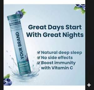 Comprimés effervescents OEM pour le sommeil, favorisant la relaxation et la qualité du sommeil, saveur myrtille et lavande - Product Image 3