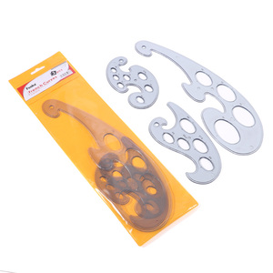 FOSKA Proveedor Mayorista <span class=keywords><strong>de</strong></span> Papelería, Juego <span class=keywords><strong>de</strong></span> 3 Reglas <span class=keywords><strong>de</strong></span> Plástico Transparente Gris para Dibujo <span class=keywords><strong>de</strong></span> Líneas Suaves, Curvas Francesas - Product Image 1