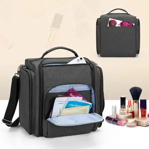 Borsa per il trucco borsa cosmetica con 4 sacchetti interni rimovibili custodia per il trucco da viaggio multifunzionale