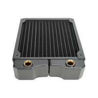 Radiateur en cuivre OCOCOO CRD14, 40 mm d'épaisseur, 140 mm, 12 canaux d'eau, ailettes entièrement en cuivre G1/4, compact, pour le refroidissement des stations de base 5G et des applications de calcul en périphérie