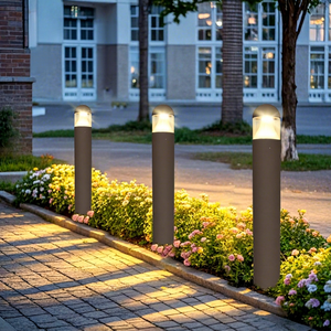 Aluminum IP65 3CCT Adjustable <b>LED</b> Bollard <b>Light</b> AC 120-277V Outdoor Pathway Garden Lighting <b>Motion</b> <b>Sensor</b> Dimmable 5-Year CRI70 - Product Image 1