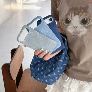 เคสโทรศัพท์ยีนส์เดนิมสีซักไร้กรอบสำหรับ <span class=keywords><strong>iPhone</strong></span> 17 16 15 <span class=keywords><strong>14</strong></span> 13 <span class=keywords><strong>PROMAX</strong></span> Plus ฝาครอบระบายความร้อนกันกระแทก - Product Image 2
