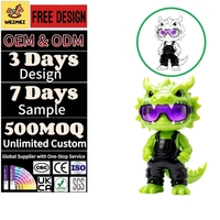 Nouvelle figurine en vinyle PVC WEIMEI OEM Dragon Vert Cool avec lunettes de soleil violettes et salopette noire, objet de collection