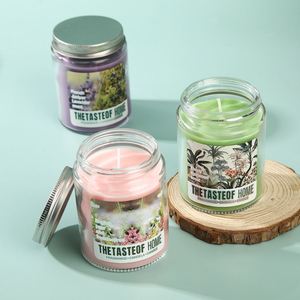 Vela Aromática Ecológica de Cera de Soja en Frasco de Vidrio Transparente con Tapa Metálica, Tema Romántico, Venta al por Mayor, para el Hogar, Dormitorio, Regalo Personalizado Transfronterizo - Product Image 2