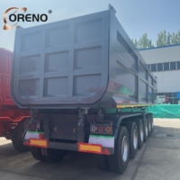 Semi-remorque benne à suspension mécanique en acier au carbone de type U, 45 m³, à trois essieux, pour le transport de charbon en vrac en Asie du Sud-Est
