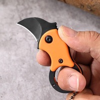 Outil multifonction pliable portable avec micro-lame courbée, porte-clés, pendentif, coupe-boîte avec clip dorsal pour la maison et le transport quotidien