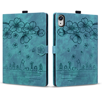Étui portefeuille en cuir PU à motif floral de fleurs de cerisier pour Honor Pad 9 12.1 X7 8.7 MagicPad4 12.3 avec porte-cartes