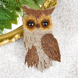 Décorations de Noël Artisanales de Luxe : Lustre en Forme de Hibou, Ornements Scintillants à Suspendre pour la Maison, l'Arbre, la Fenêtre ou comme Pendentif - Product Image 1