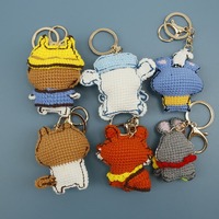 Porte-clés animaux au crochet faits main, breloques de sac en coton doux tricoté (chat, renard, lapin), mini-poupées amigurumi mignonnes, cadeau créatif